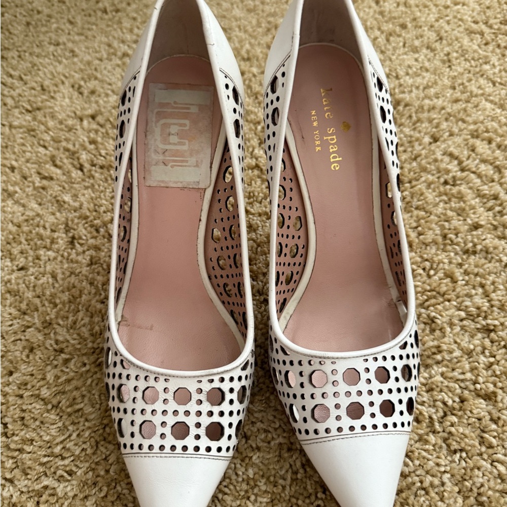 Kate Spade White Heels with Elegant Design